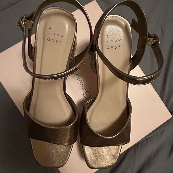 a new day Shoes - A New Day Metallic Heeled Sandals